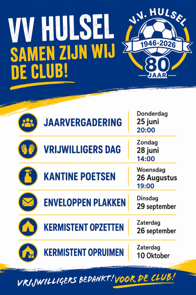 Belangrijke datums einde seizoen
